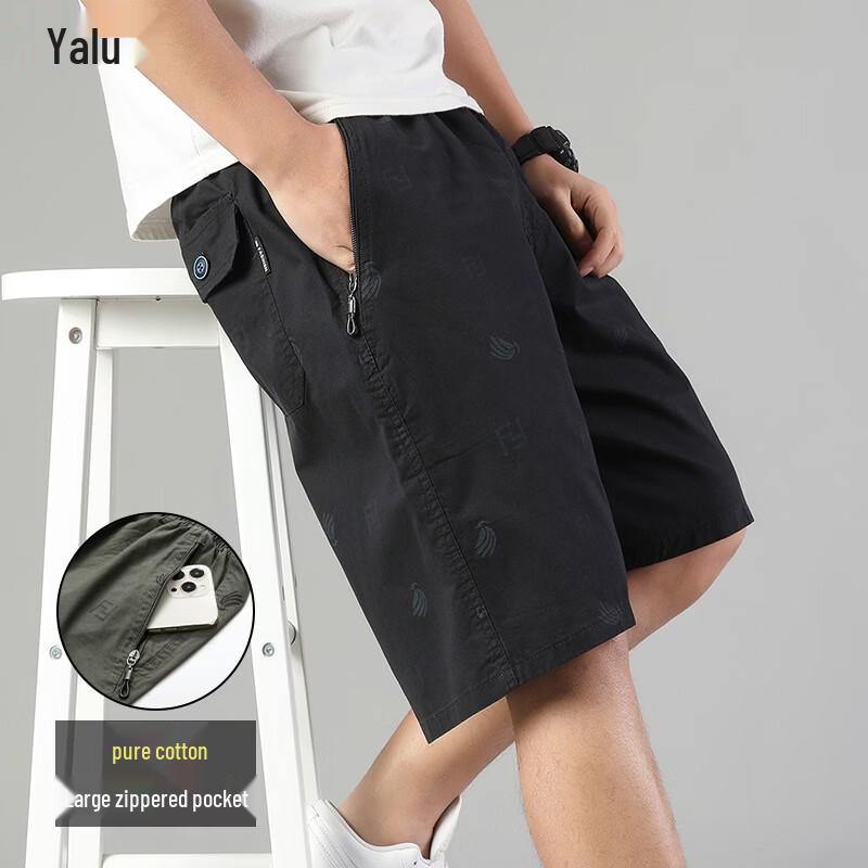 Yalu Men s Summer Lightweight Cotton Casual Shorts 2XL