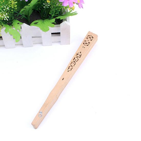 Vintage Ażurowy Rzeźbiony Drewniany Kwiat Składany Ręczny Wachlarz Upominki na Przyjęcie Dekoracja