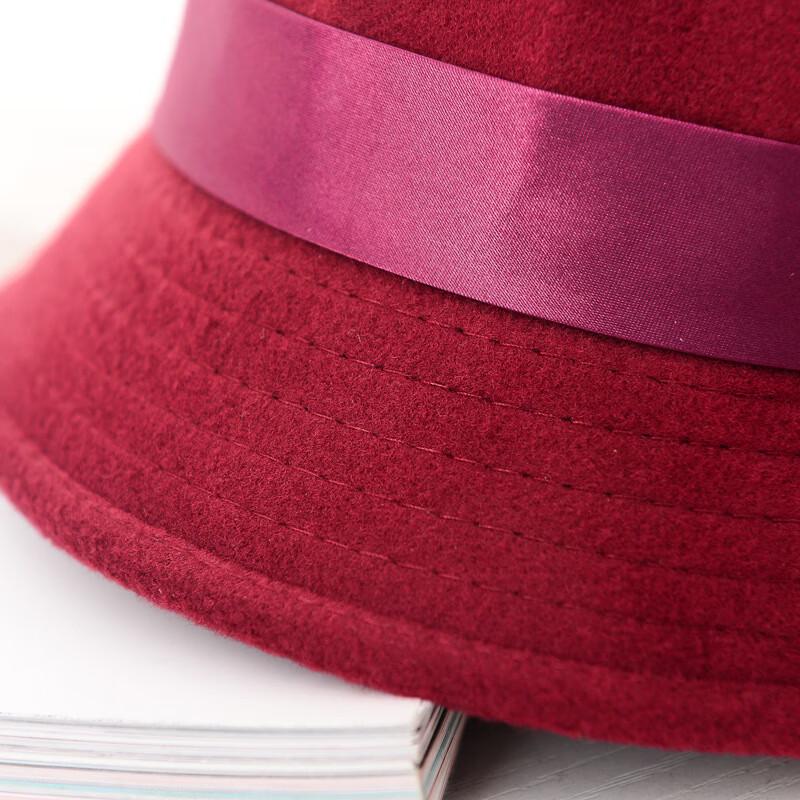 Dámský retro fedora klobouk ze vlněné plsti se širokou krempou ZHENYUEQI