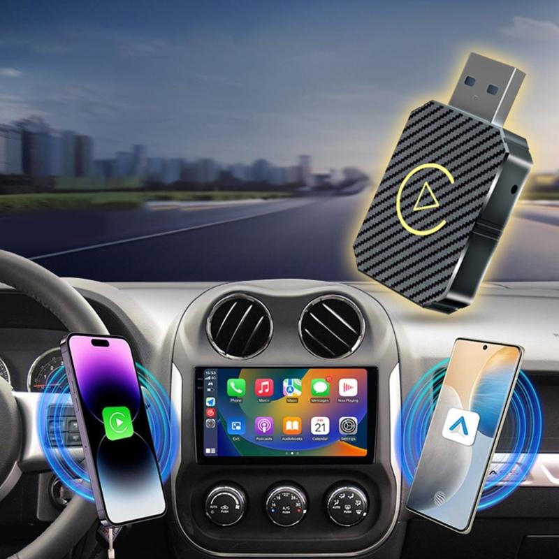 Wired to Wireless 2 in 1 Box Car Box 5G Wifi & Bluetooth-compatible 5.0 Auto Not-inductive Connection