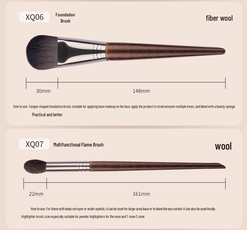 22-teiliges professionelles Tierhaar-Make-up-Pinselset für Maskenbildner