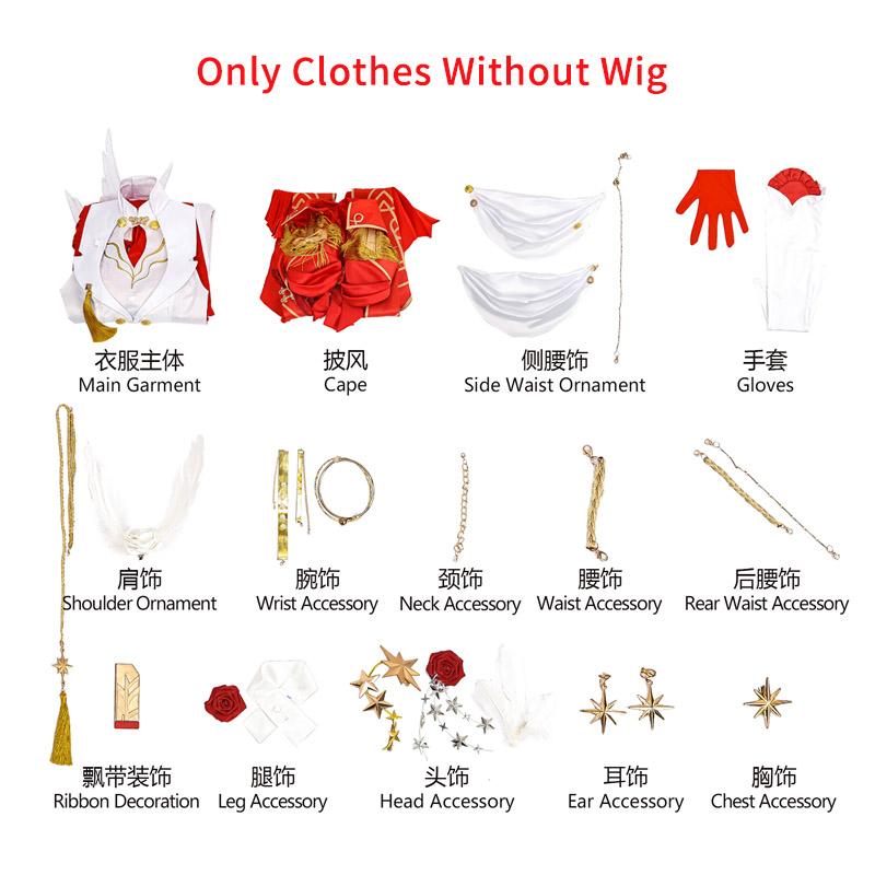 Star Rail Himeko Cosplay Kostuum Pruik Rood Haar Schoenen voor Spel Himeko Nova Huid Vrouwen Carnaval Feest Rolspel Jurk Outfits XXL red