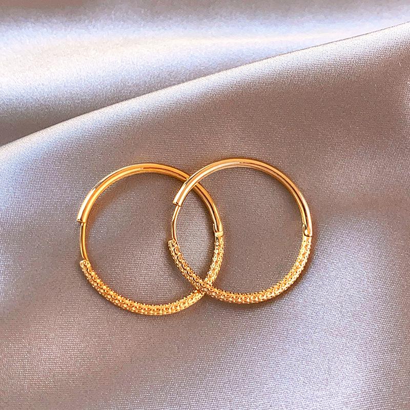 Women s Large French Metal Hoop Earrings - Light, Luxurious Minimalist Style