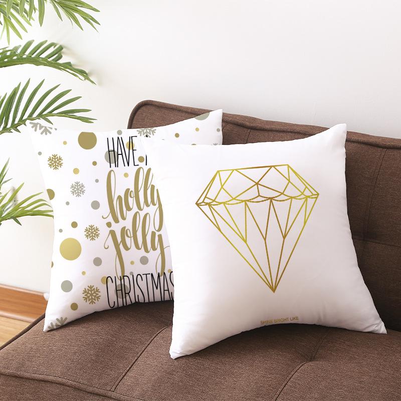 Sofa Pillow Cover, Cushion Cover, Nordic Home Textile Fabrics, Simple Golden Digital Printing