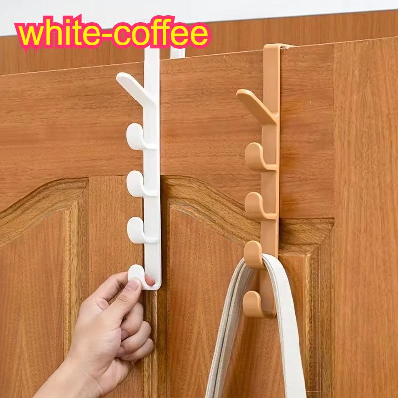 Bedroom Door Hanger Clothes Hanging Rack Over The Door Plastic Home Storage Organization Hooks, Purse Holder For Bags Rails