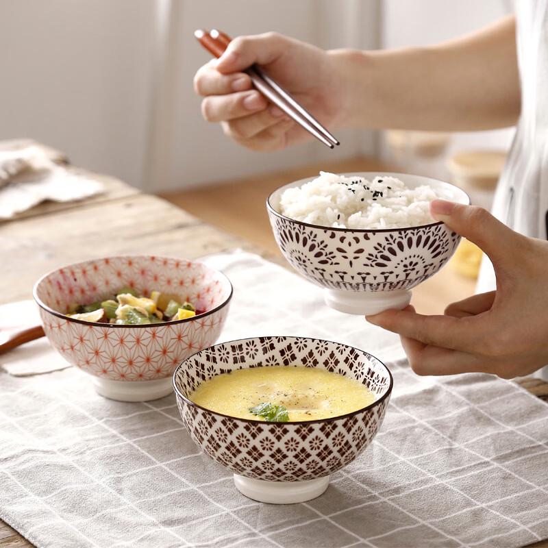 Dairuien Nordic Underglaze Ceramic High-Footed Rice & Porridge Bowls