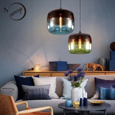 Modern Nordic Art Colorful Hanging Glass Pendant Lamp Lights Fixtures E27 LED For Kitchen Restaurant