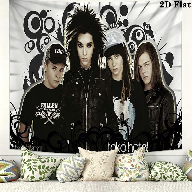 TH Band Wall Tapestry Aesthetic Wall Hanging Printed Fabric Blanket Decorative Tapestries for Bedroom Living Room Home Decor