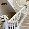 White Bead Wall Hanging Ornament 10Pcs DIY Faux Pearl Garland Staircase Decoration Large Bridal Shower Decor Home Wedding Party Stairway