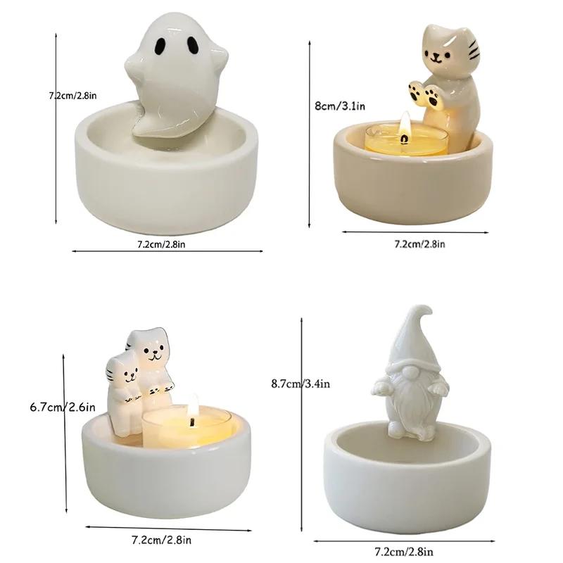 Ceative drăguț ghiveci din ceramică vază cu fantomă de Halloween Suport pentru lumânări Ornamente de artizanat Decorarea casei Accesorii pentru plante