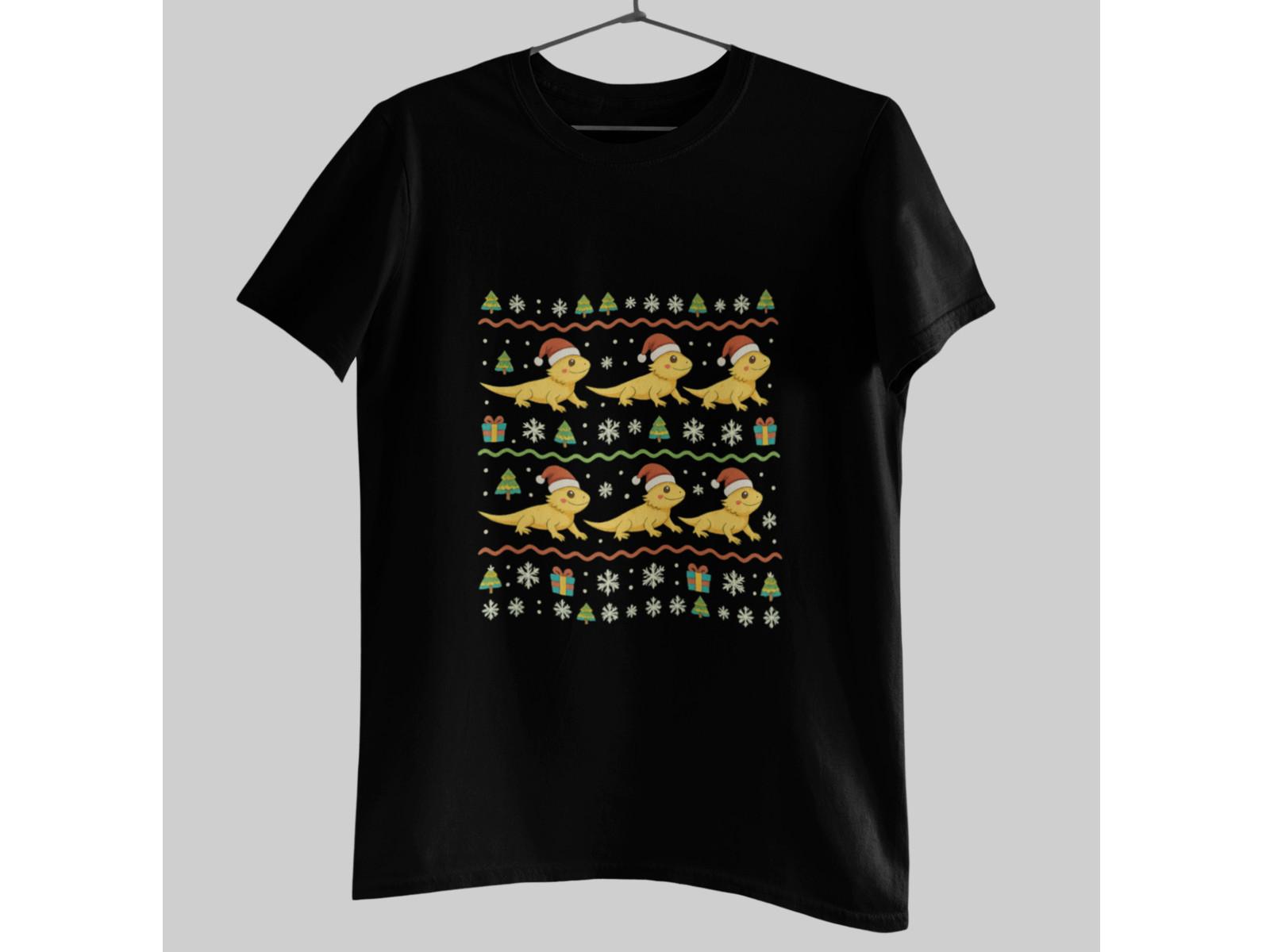 Bearded Dragon Christmas Shirt Cute Reptile Ugly Sweater Lizard Holiday Tee M