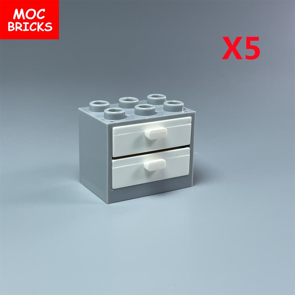 MOC Blocks Box Cupboard Container 2x3x2 Cabinets Assembles Particles 4532 4533 City House Construction Bricks Parts