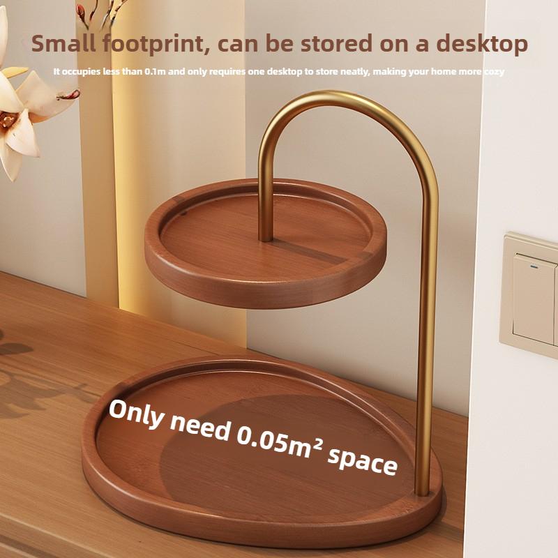Cosmetics Storage Box Desktop Premium Solid Wood Tray Multi-layer Storage Perfume Dresser Skin Care Product Shelf