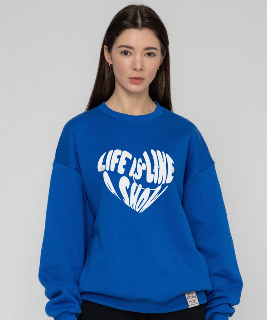GRAVER [Unisex] Big Life Logo Heart Smile Sweatshirt_Cobalt Blue