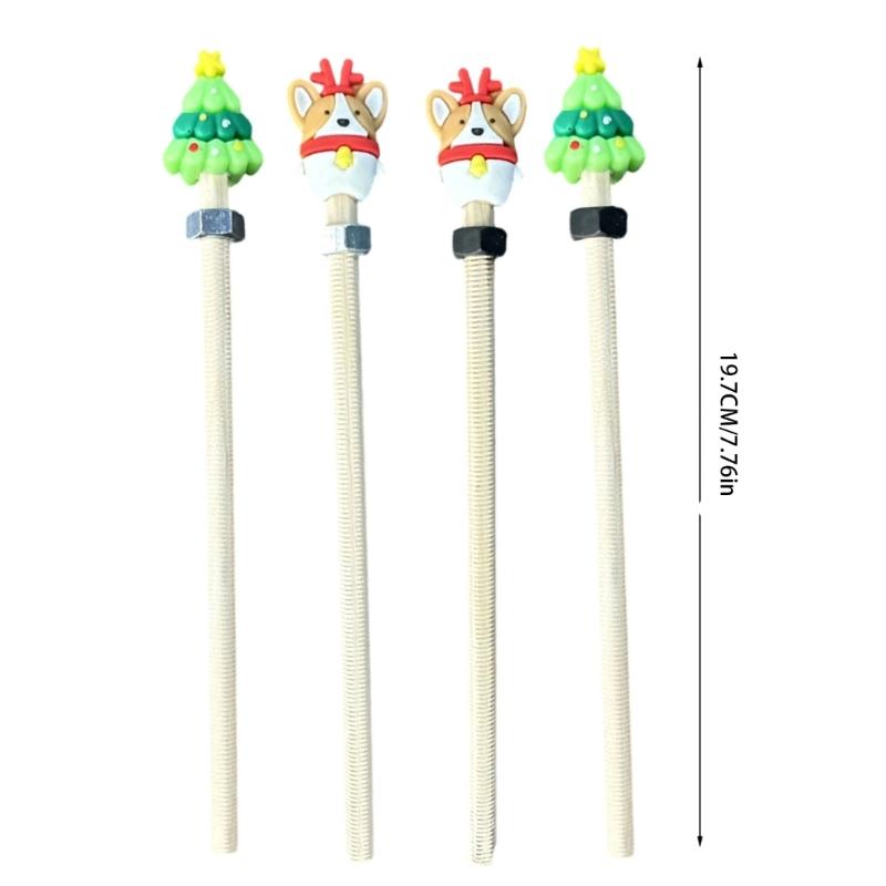 Stress Relief Pencil With Rotating Metal Nut Wood Christmas Pencil For Children Student Stress Relief School Office Use