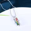 Nordic fashion personality colorful necklace with colorful stones, hot selling glass pendant, fashionable charm jewelry gift