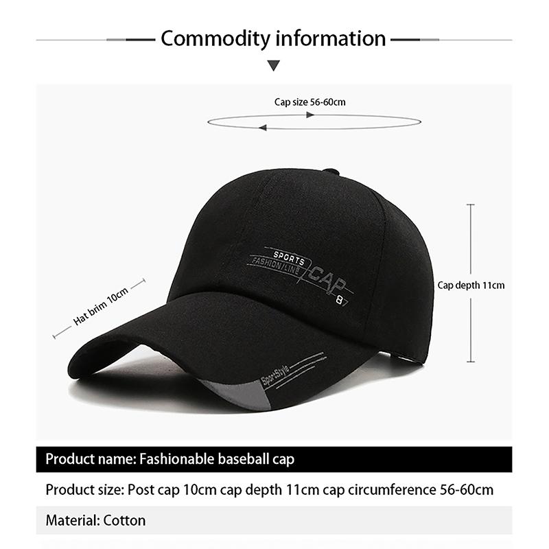 Minimalist Canvas Printed Long Brim Baseball Cap Duckbill Outdoor Sports Sun Shading And Protection Hat