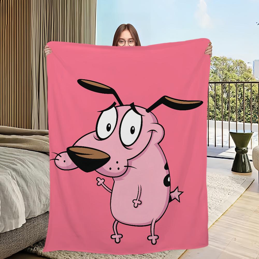 Face Funny Dog The Home Flannel Warm Comfort Soft Plush Blanket For C-Courages Sofa Living Room C-Cowardlys Bedroom Travel Gift