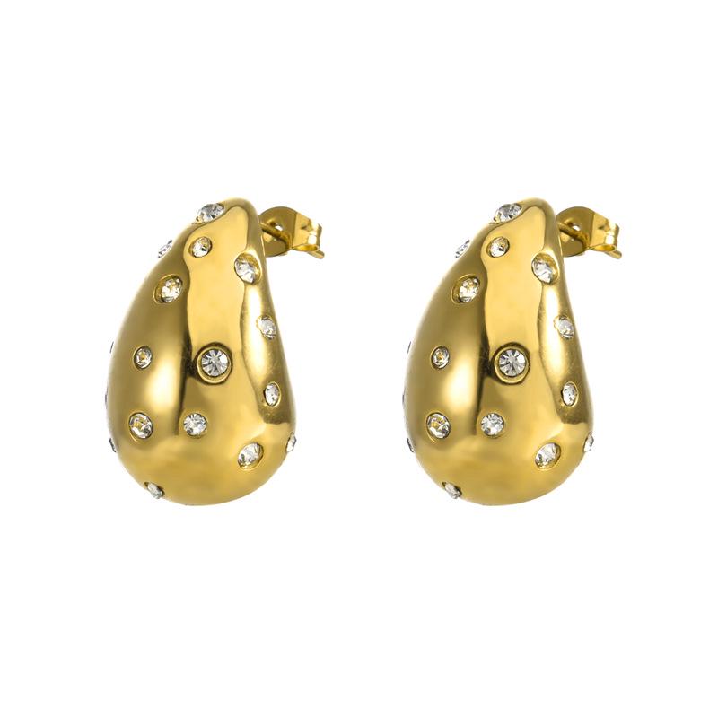 2024 Europäischer und Amerikanischer Stil Edelstahl Poliert Hängeohrringe - Damenmode Temperament Society-Design