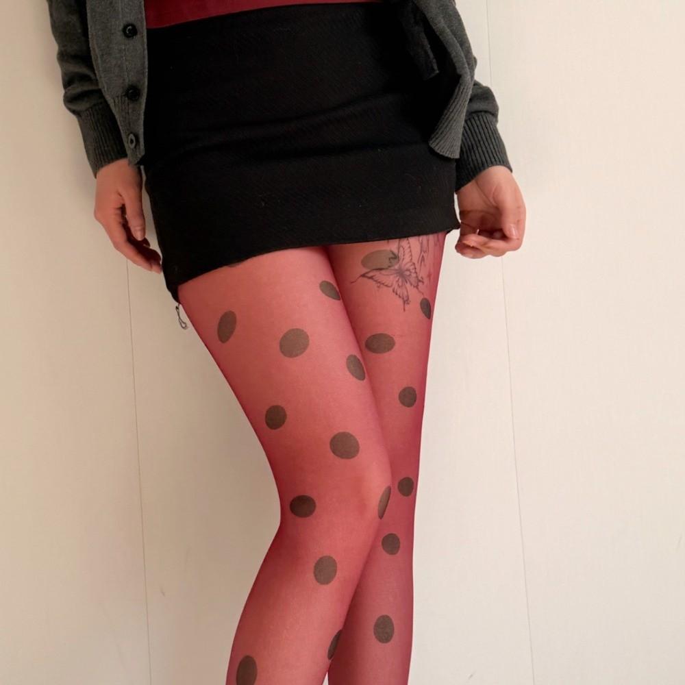 Elastic Polka Dot Stockings Colorful Y2K Retro Silk Stockings Funky Large Dot Pantyhose Cosplay