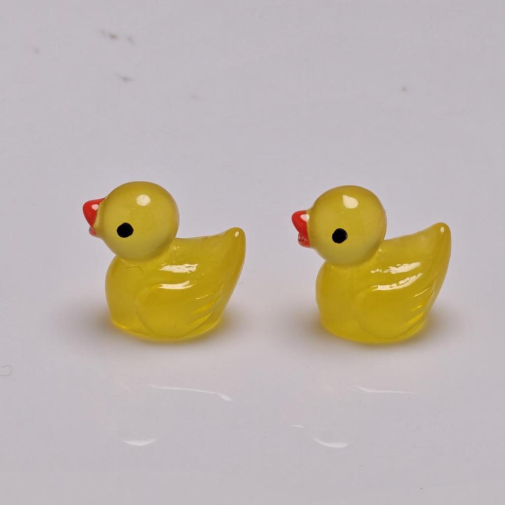 10-Color Luminous Mini Yellow Duck Ornaments for DIY Jewelry & Car Decoration
