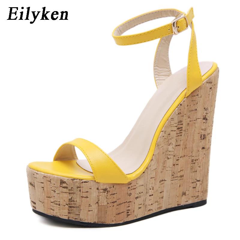 Fashion Eilyken New Fashion Platform Wedges Women Sandals Street Style High Heels Buckle Strap Female Summer Shoes Size 35-40