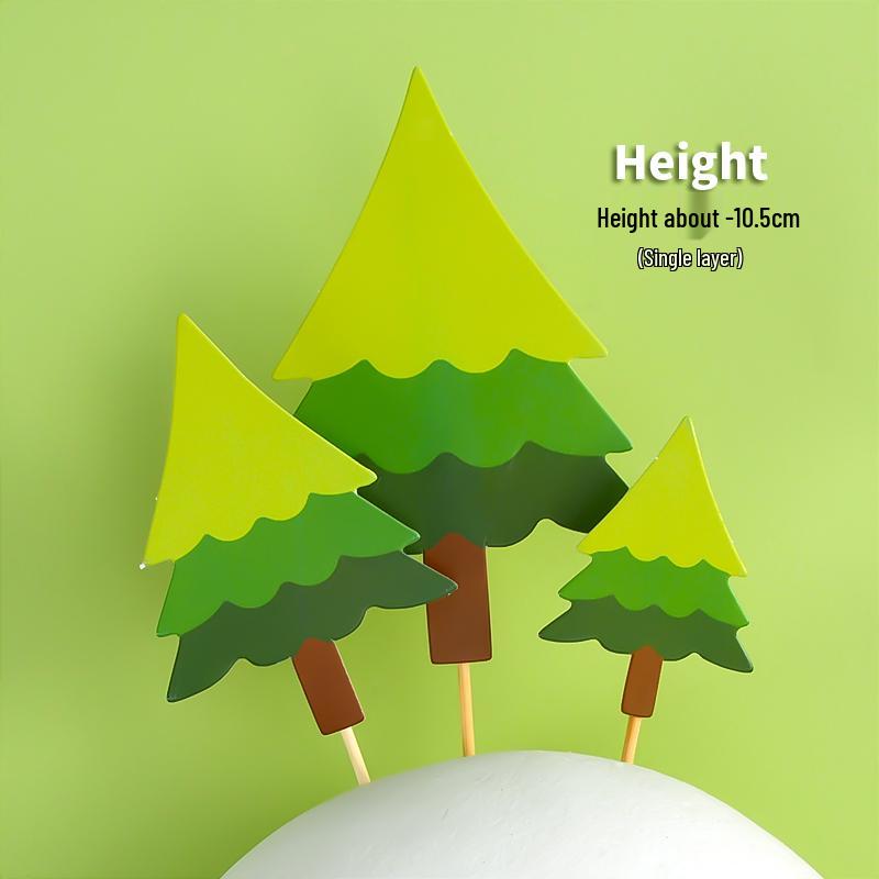 Forest Leaves Cake Topper: Apple & Coconut Tree Decor with Free Shipping