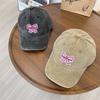 Trendy Sweet Bow Baseball Cap Spring and Summer Sunshade Sunscreen Washed Soft Top Retro Cute Cap Children