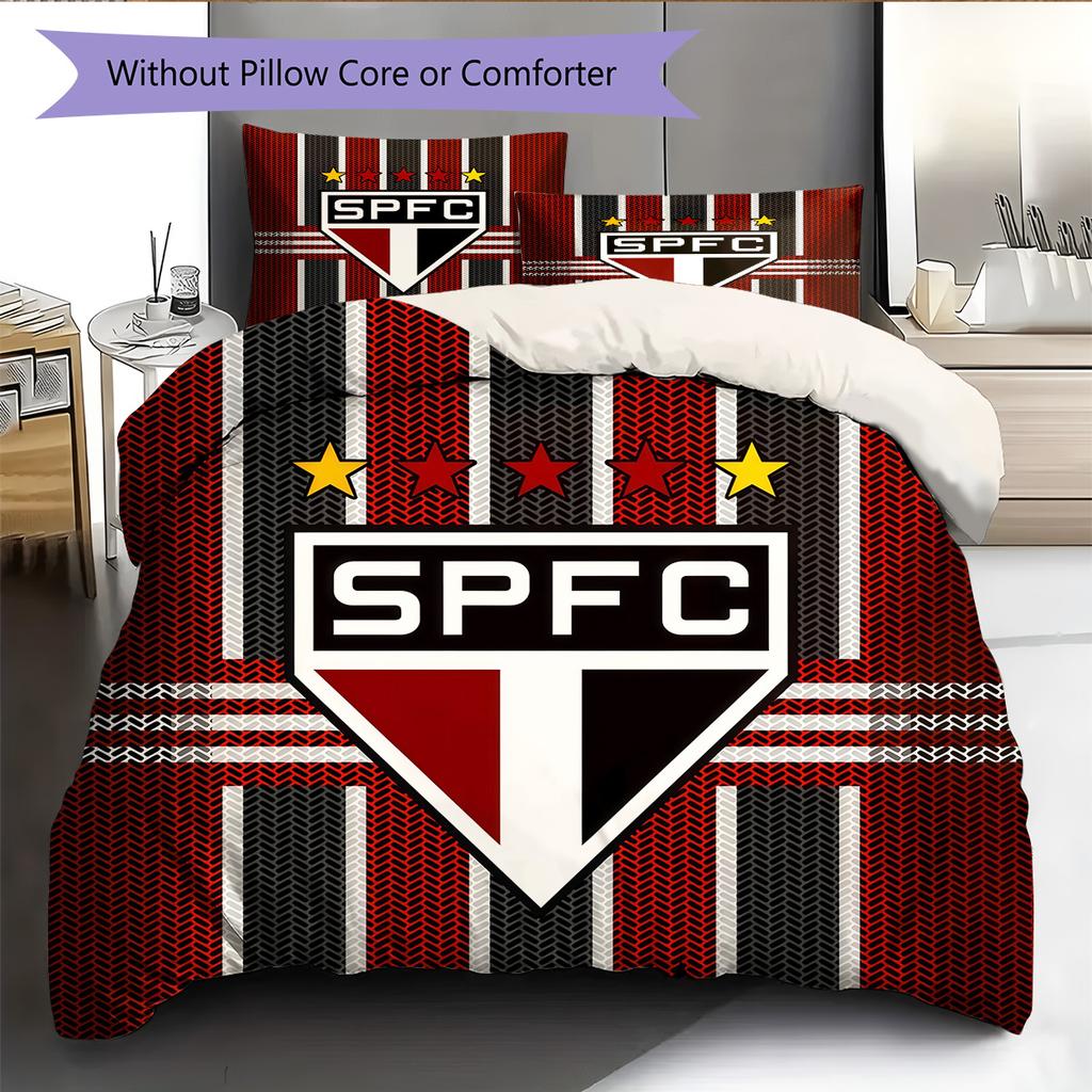 Sao Paulo FC2 Pattern Bedding Quilt Set Home Decoration Gift (1 * duvet cover + 2 * pillowcase without core)