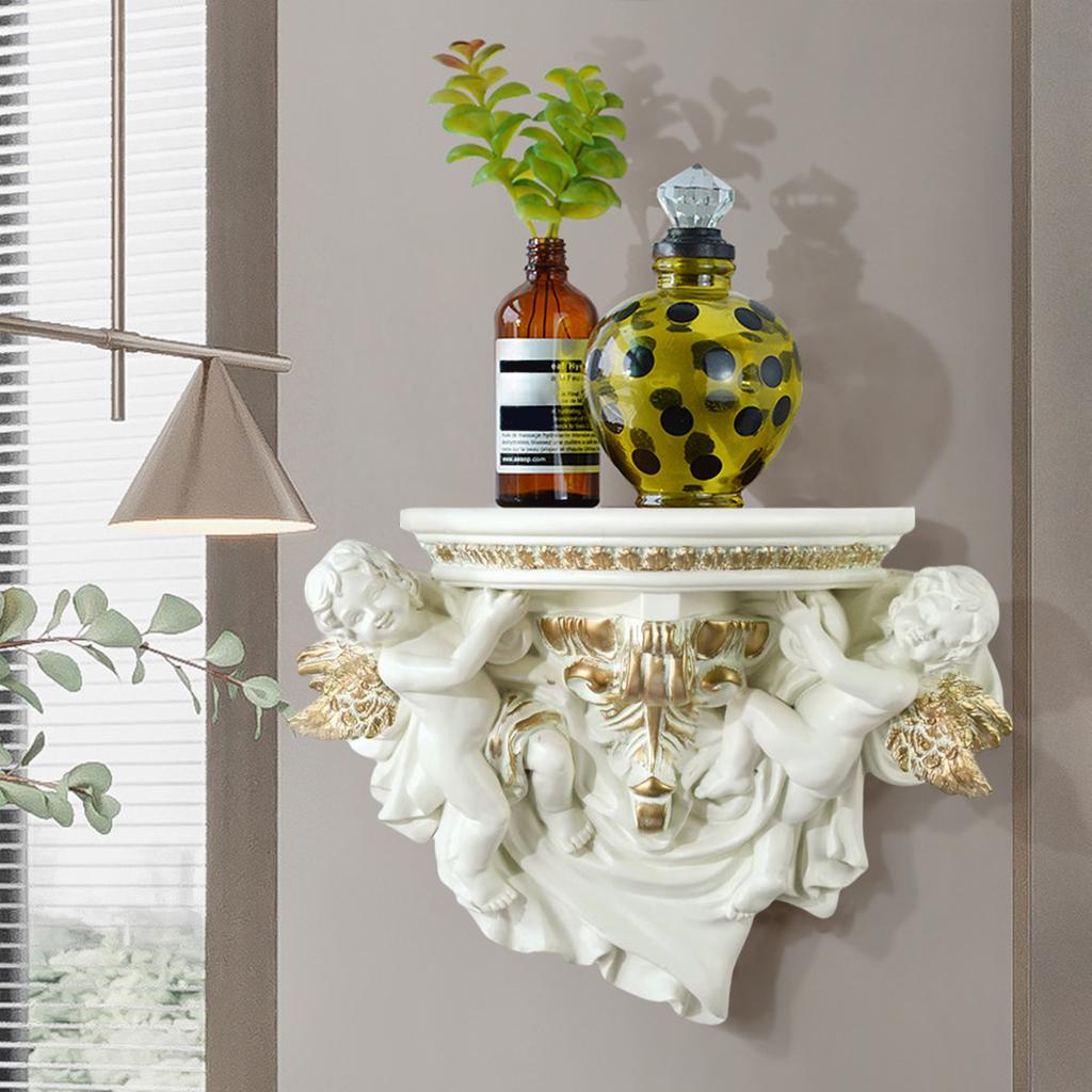 European Style Angel Decorative Wall Shelf Display Creative Resin Wall Decor for Home TV Wall Decoration Crafts Shelf Partition