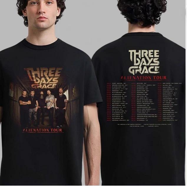 

Three Days Grace Alienation Tour 2026 North America Cities Dates 2 Sided T-T-Shirt S