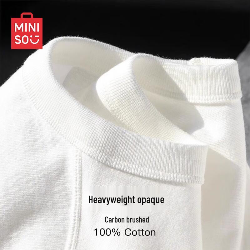 MINISO Men s Heavyweight Pure Cotton Long Sleeve T-Shirt XL