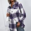 Cashmere Shirt Thick Plaid Women Cardigan Fall Winter Turn Down Collar Single Breasted Top S M L XL