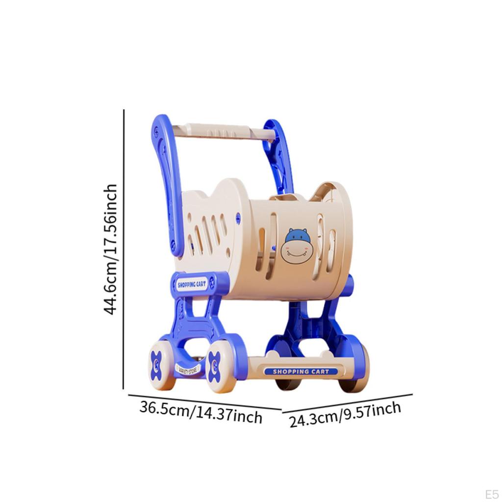 Kinder Einkaufswagen Trolley Rollenspiel Kleinkinder Lebensmittel für Jungen Mädchen