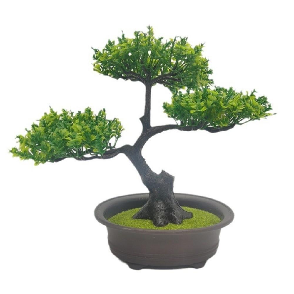 Zielone Sztuczne Drzewko Bonsai Sosna Pozdrowień Sztuczna Roślina w Doniczce Sztuczna Roślina Zielona Dekoracja Domu