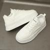 White sneakers women's autumn muffin platform white shoes round head lace-up breadboard shoes heightening casual shoes children