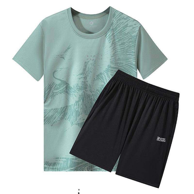 Unisex Quick-Dry Casual Summer Sportswear Set: Short Sleeve & Shorts for Football and Running