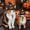 Cat Halloween Costume Accessory Witch Hat, Fun Pet Hat with Adjustable Elastic Strap, Cartoon Bat Themed Ghost Pumpkin Skull for Cats