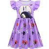 European And American Children'S Skirts Halloween Horror Night Children'S Dresses Short Ruffle Sleeves Girls Clothes Round Neck Evening Dresses