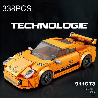 338ks City Champion Racing Stavebnice Supercar Model sportovního vozu Cihly Hračky Stolní displej pro dospělé Děti Vánoční dárky