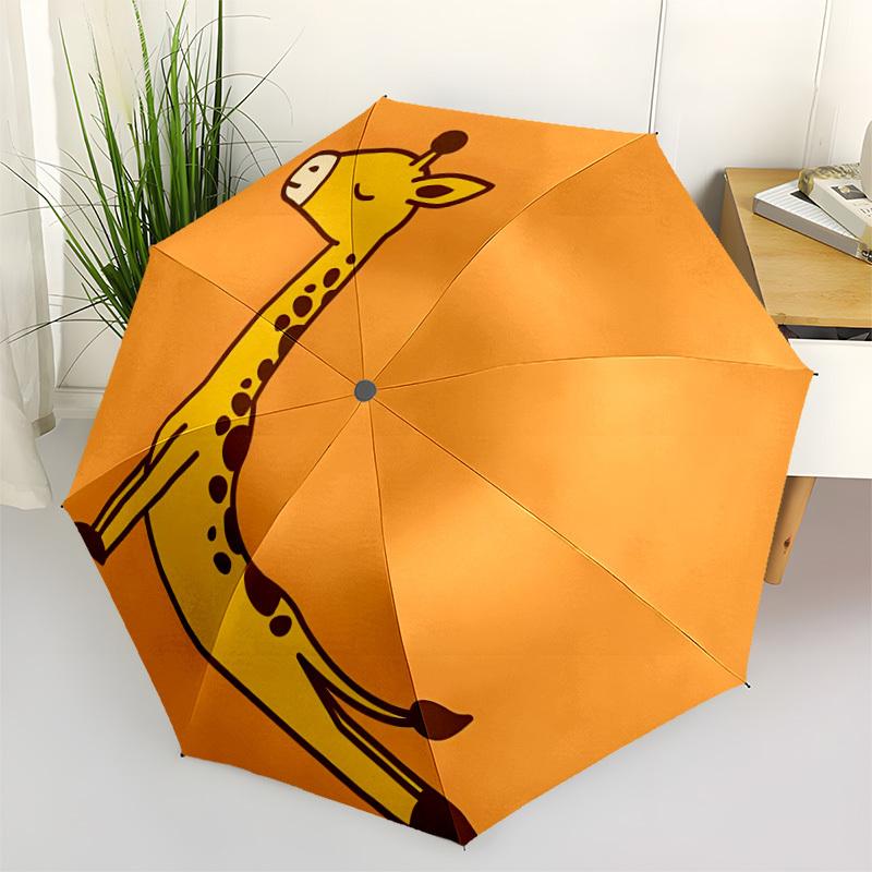 1PC Giraffe Yoga Automatic Folding Umbrella Automatic Open/Close, Automatic Folding, 8-Rib Durable Frame, Portable Travel Umbrella S10746