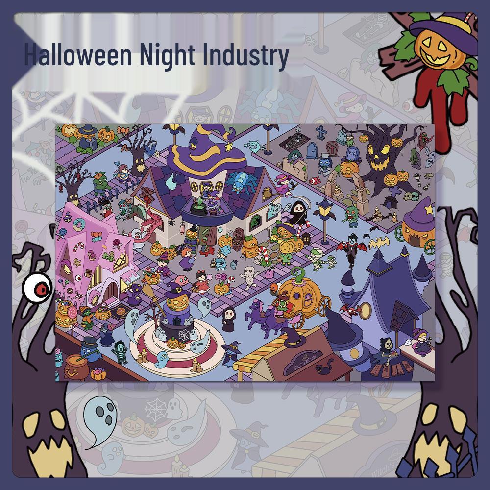 Best-Selling Halloween Night Miniature Shrinking Scenery PET Transparent Stickers No