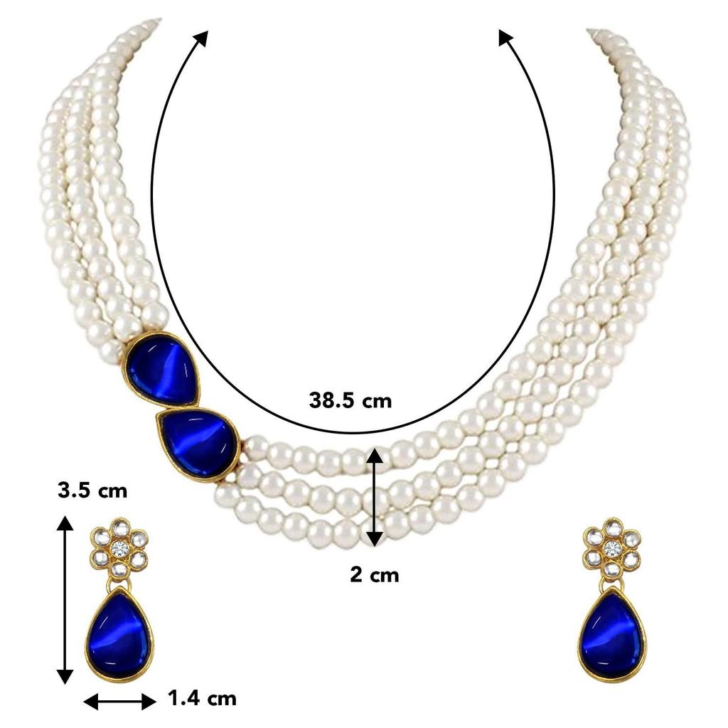 Faux Pearl Crystal Necklace and Jewellery Set Gift for Women