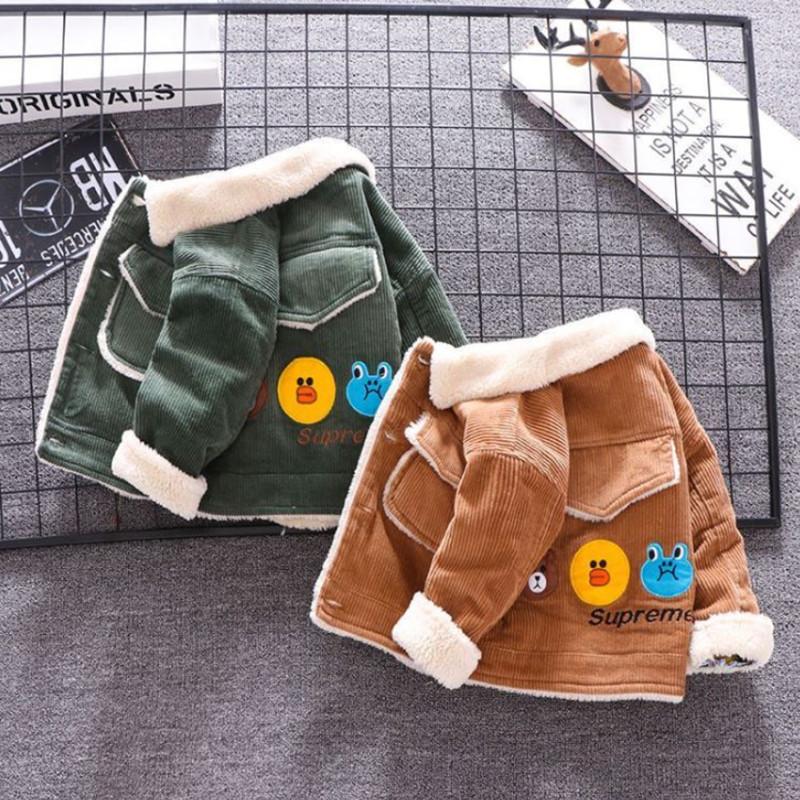 Winter Boys' Plush and Thick Cartoon Fashionable Versatile Comfortable Jacket