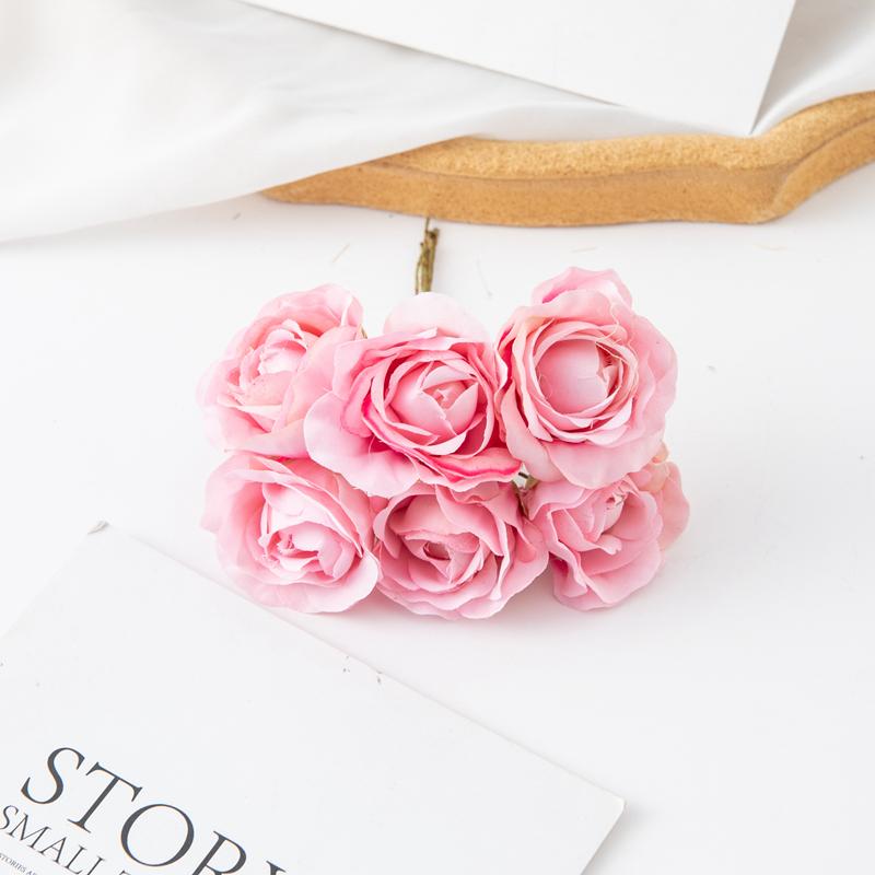 6/18Pcs Artificial Flower Silk Carnation Outdoor UV Protection Wedding Bridal Bouquet Christmas Diy Home Decortion Scrapbooking