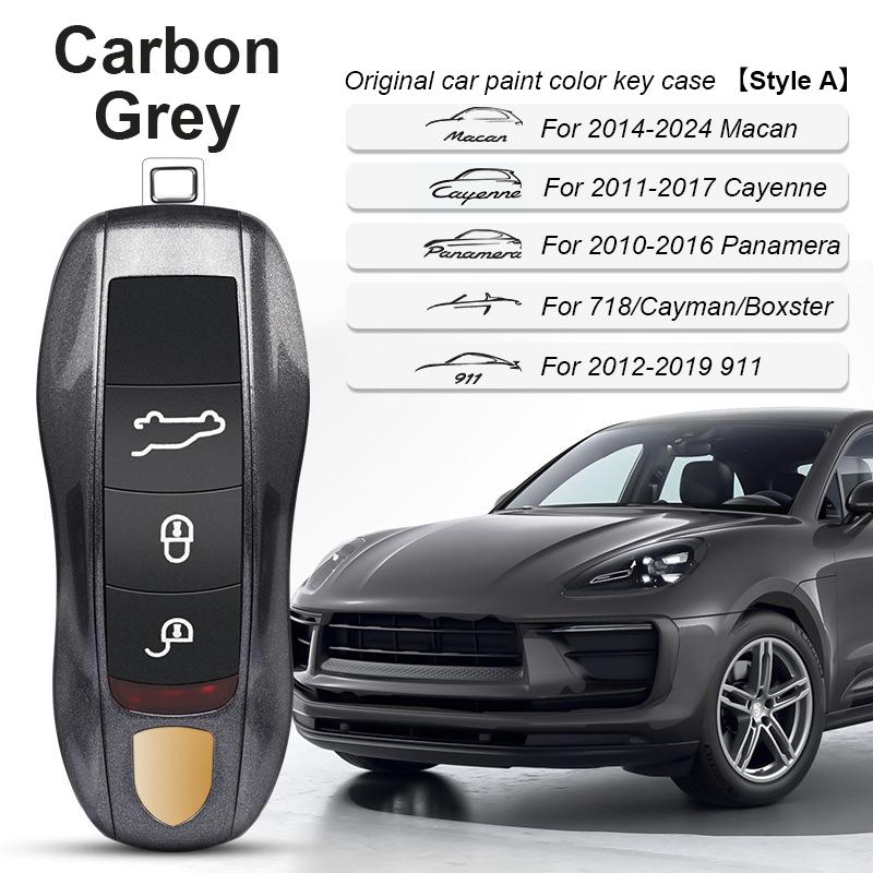 AABKR1 For Porsche Cayenne Mancan Panamera 911 718 Boxster Cayman Taycan 2010-2024 Car Key Paint Case Bordeaux Red Shell Replacement