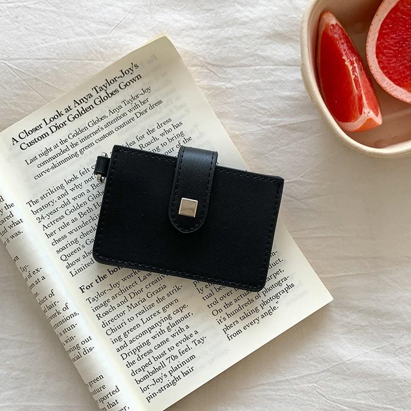 

2025 Korean Cross-border Fashion Interlayer Folder Bag Magnetic Absorbing Change Purse Multifunctional Personalized Women s Mini Small Card чорний