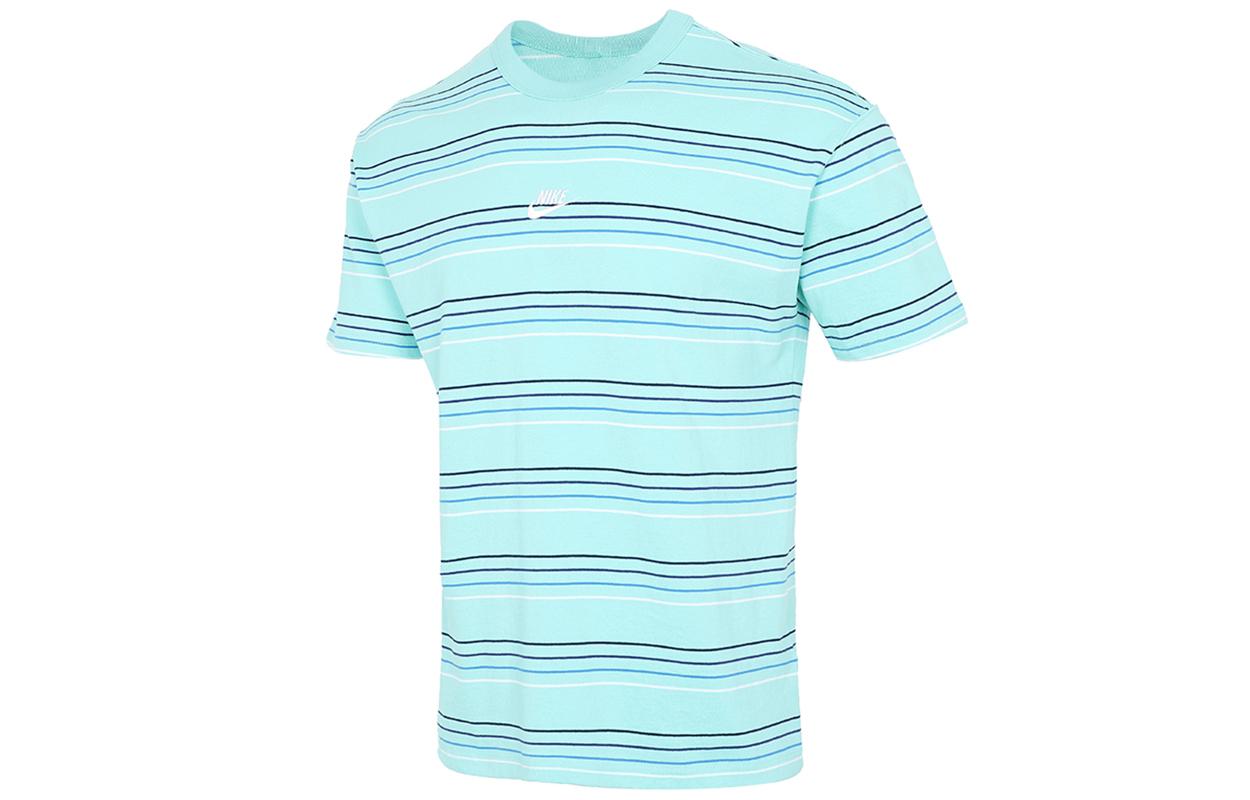 Nike T Shirts Men s Turquoise Crew Neck Moderate Straight Fit DB6532-307 XL