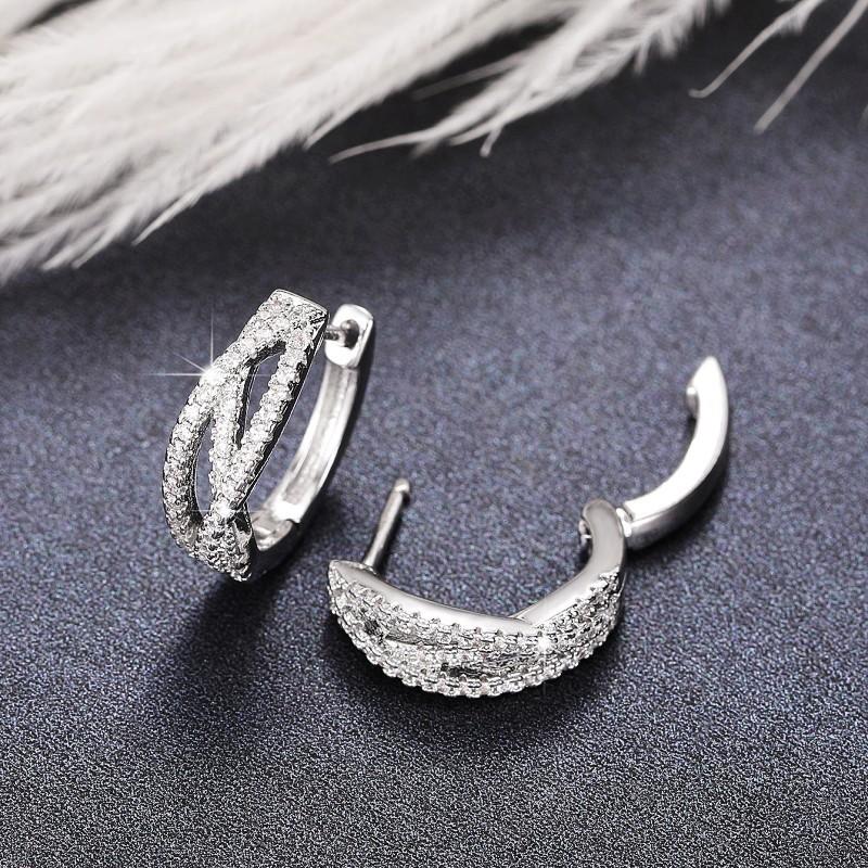 Geometric Luxury Lines Intersecting Earrings European and American Fashion Exquisite Cold Style High-end Earrings for Women