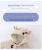 Fleece-Lined Quilted Baby Jumpsuit for Autumn & Winter - 300g Cotton, Hooded Outerwear